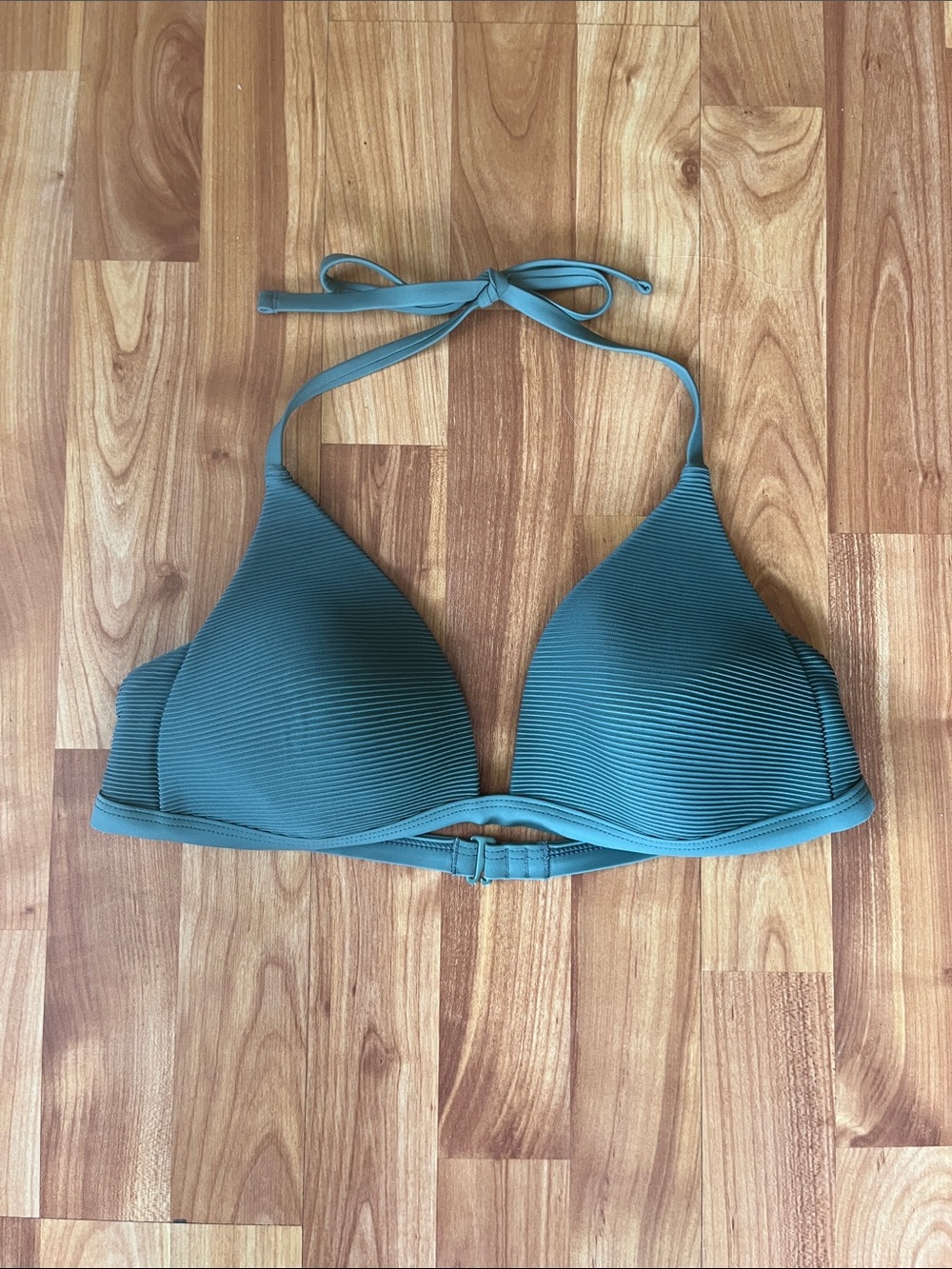 Prana Seafoam Ribbed Halter Swim Top
